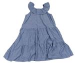 Modré melírované šaty s volánkem H&M