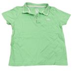 Zelenkavé polo tričko s výšivkou F&F