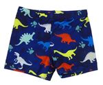 Tmavomodré nohavičkové plavky s dinosaury Shein