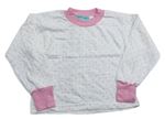 Bílo-růžové pyžamové triko s puntíky 