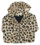 Béžová šusťáková jarní bunda s leopardím vzorem a kapucí H&M