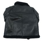 Černá koženková zateplená bunda 