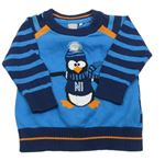 Modro-tmavomodrý svetr s tučňákem Name it