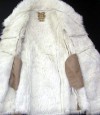 Béžový semišový zimní kabátek s kožíškem