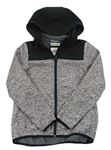Černo-melírovaná softshellová bunda s kapucí H&M