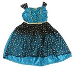 Kostým - Modro-černé saténové šaty s hvězdami George