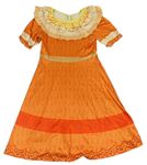 Kostým - Oranžovo-béžové šaty s límečkem