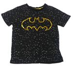 Černé skvrnité tričko s netopýrem - Batman Nutmeg