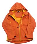 Oranžová softshellová bunda s kapucí Stop+go
