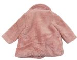 Růžový huňatý podšitý kabát zn. Primark