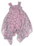 Růžové květované šifonové šaty Y.F.K.