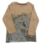 Hnědo-šedé triko s dinosaurem Nutmeg