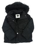 Černá šusťáková zimní bunda s kapucí F&F