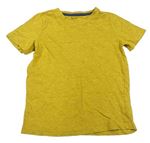 Žluto-šedé melírované tričko Tu