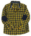 Tmavomodro-žlutá kostkovaná košile Reserved