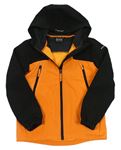 Oranžovo-černá softshellová funkční bunda s kapucí IcePeak