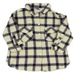 Smetanovo-černo-fialová kostkovaná košilová bunda Zara