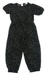 Černo-bílý vzorovaný lehký kalhotový overal Primark