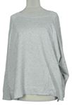 Dámský šedý volný svetr s perličkami Zara 