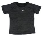 Šedo-černé melírované sportovní tričko s potiskem