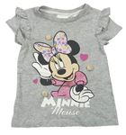 Šedé melírované tričko s Minnií Disney