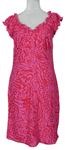 Dámské růžovo-tmavorůžové vzorované šaty 