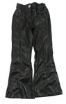 Černé flare koženkové kalhoty Matalan