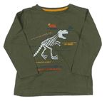 Khaki triko s kostrou dinosaura URBAN RASCALS