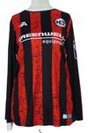 Pánský černo-červený pruhovaný fotbalový dres s číslem 