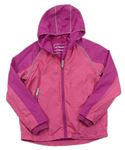 Růžovo-fuchsiová šusťáková jarní bunda s kapucí Nutmeg