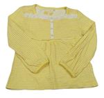 Žluto-bílé pruhované triko s madeirou George
