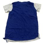 Šedo-modré tričko s káry 