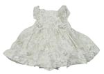 Bílé květované madeirové šaty s všitým body Mothercare