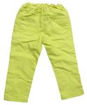 Žluté plátěné capri kalhoty