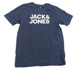 Tmavomodré tričko s nápisem Jack&Jones